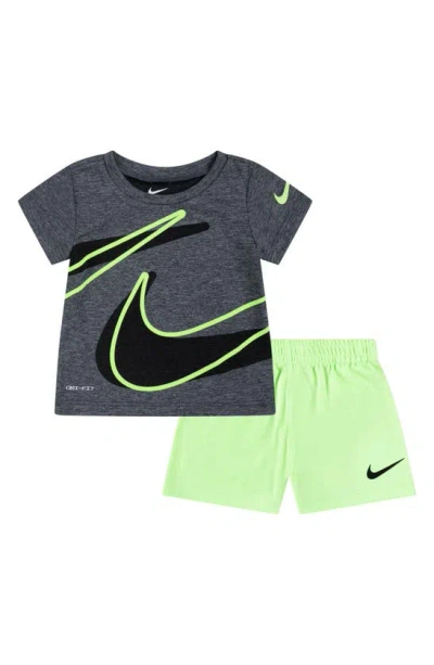 Nike Babies' Dropset Dri-fit T-shirt & Shorts Set In Green