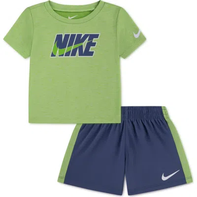 Nike Babies'  Dropset Graphic T-shirt & Shorts Set In Green