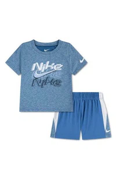 Nike Babies'  Dropsets Icon T-shirt & Shorts In Blue