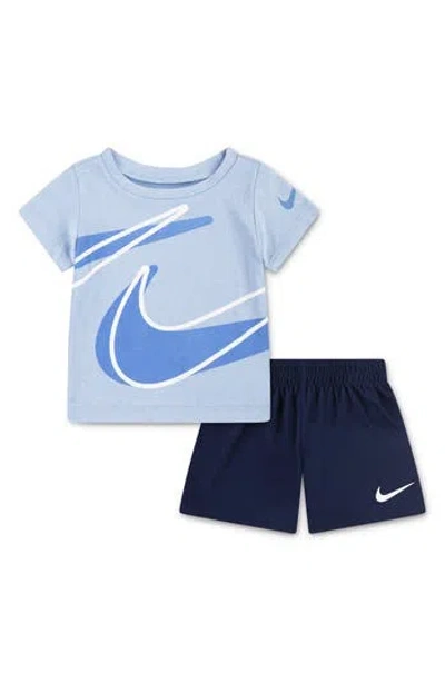 Nike Babies'  Dry Dropset T-shirt & Shorts Set In Blue