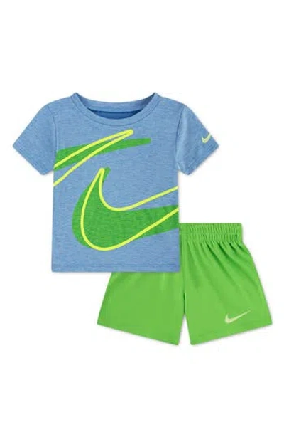 Nike Babies'  Dry Dropset T-shirt & Shorts Set In Green