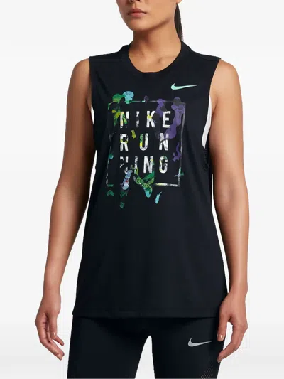 Nike Dry Solstice Tank Top In Black