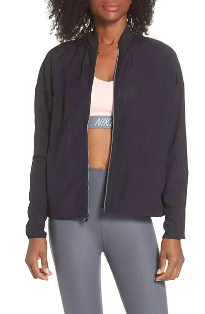 Nike Dry Training Fitness Athletic Jacket In Black In Blue
