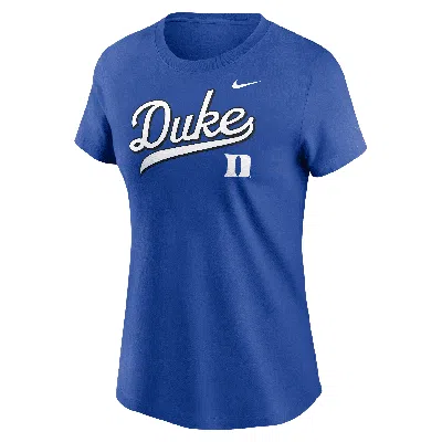 Nike Duke Athletic Prep Arch Local Script  Women's College T-shirt In Blue