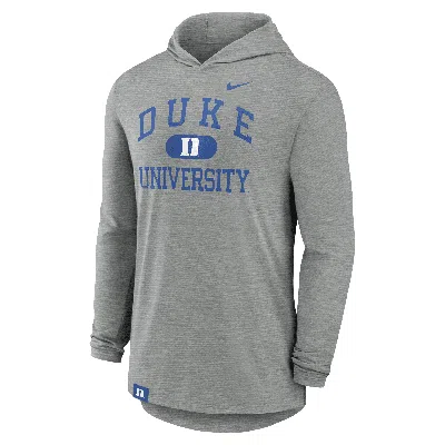 Nike Big Boys And Girls Gray Duke Blue Devils Stacked Logo Hoodie Long Sleeve T-shirt