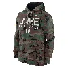 Nike Camo Duke Blue Devils 2024 Military Appreciation Club Fleece Pullover Hoodie In Green