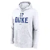 Nike Duke Blue Devils Primetime Club Campus  Men's College Pullover Hoodie In White