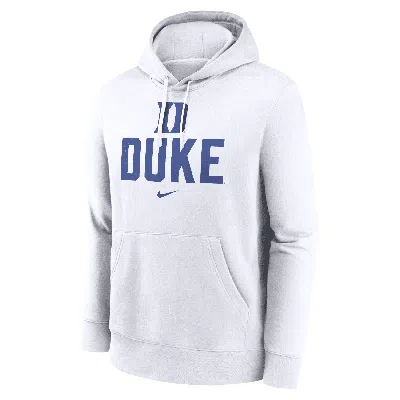 Nike Duke Blue Devils Primetime Club Campus  Men's College Pullover Hoodie In White
