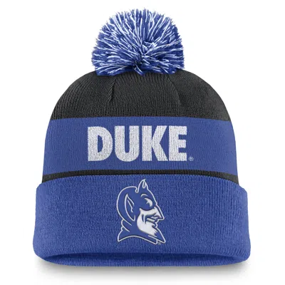 Nike Duke Blue Devils Primetime Peak  Unisex College Cuffed Pom Beanie In Blue