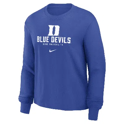 Nike Duke Blue Devils Primetime University Boxy  Women's College Long-sleeve T-shirt In Royal