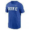 Nike Men's Royal Duke Blue Devils Primetime Evergreen Wordmark T-shirt In Blue