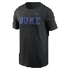 Nike Duke Blue Devils Primetime Wordmark  Men's College T-shirt In Black