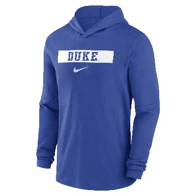 Nike Duke Blue Devils Sideline  Men's Dri-fit College Long-sleeve Hooded Top In Royal