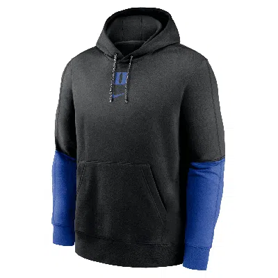 Nike Duke Blue Devils Sideline Team Issue Club  Men's College Pullover Hoodie In Black