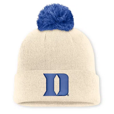 Nike Duke Campus Prep Script  Unisex College Cuffed Pom Beanie In Brown
