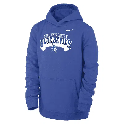 Nike Duke Club Fleece Big Kids' (boys')  College Pullover Hoodie In Blue