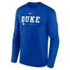 Nike Duke Courtside Basketball Shootaround Legend  Men's Dri-fit College Long-sleeve T-shirt In Blue