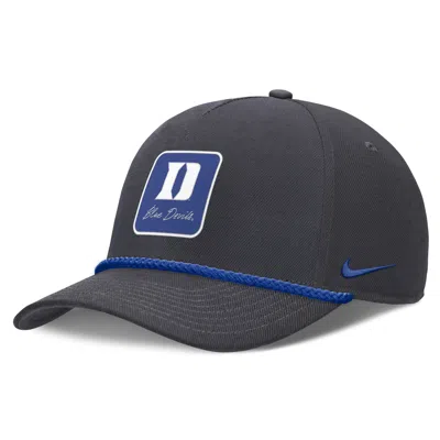 Nike Duke Legacy Letter Rise  Unisex Dri-fit College A-frame Adjustable Hat In Black
