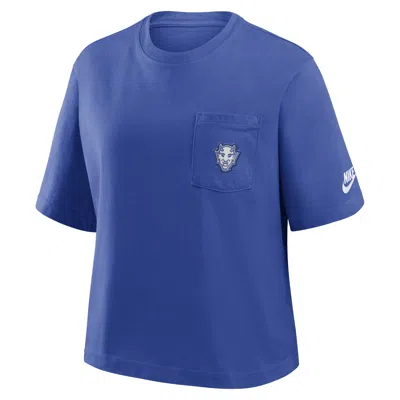 Nike Duke Legacy Pocket Boxy  Women's College T-shirt In Blue