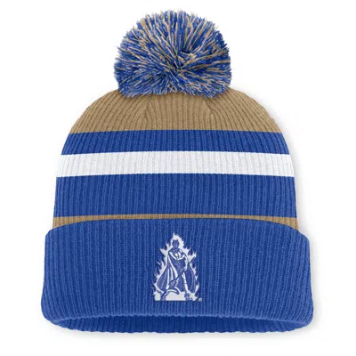 Nike Duke Legacy Striped  Unisex College Cuffed Pom Beanie In Brown