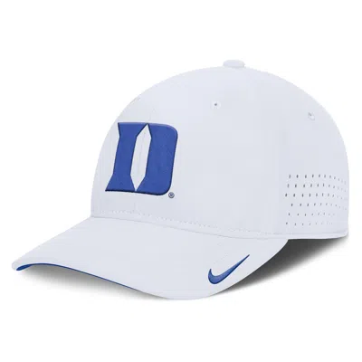 Nike Duke On-field Gameday Swoosh  Men's Dri-fit College Hat In White