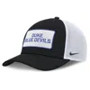 Nike Men's Black/white Duke Blue Devils 2025 On-field Rise Patch Trucker Adjustable Hat In Black