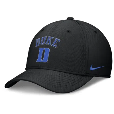 Nike Duke On-field Rise Swoosh  Men's Dri-fit College Hat In Black