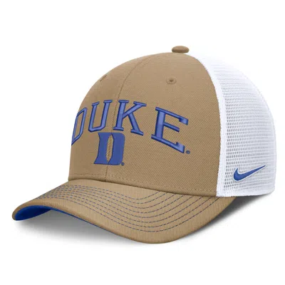 Nike Duke Primetime Arched  Unisex Dri-fit College Trucker Adjustable Hat In Brown