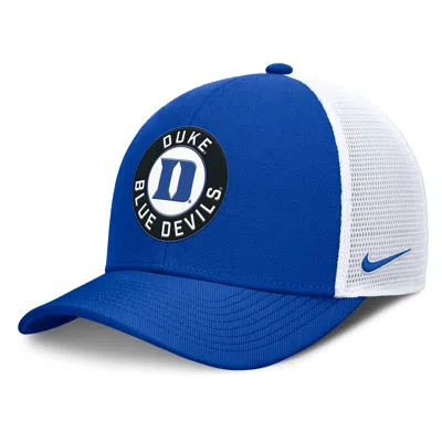 Nike Duke Primetime Rise  Men's Dri-fit College Trucker Adjustable Hat In White