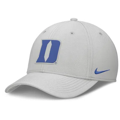 Nike Duke Rise Practice Swoosh  Men's Dri-fit College Hat In Gray
