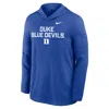 Nike Duke Sideline  Men's Dri-fit College Long-sleeve Hooded Top In Blue