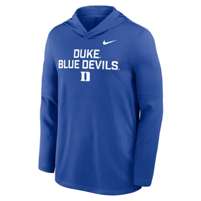 Nike Duke Sideline  Men's Dri-fit College Long-sleeve Hooded Top In Blue