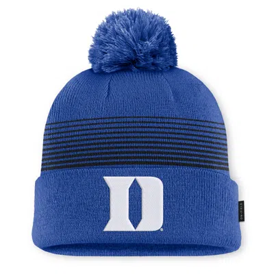 Nike Duke Sideline Peak  Unisex College Cuffed Pom Beanie In Blue