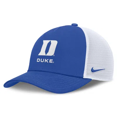 Nike Duke Sideline Rise Gameday  Unisex College Trucker Adjustable Hat In Blue