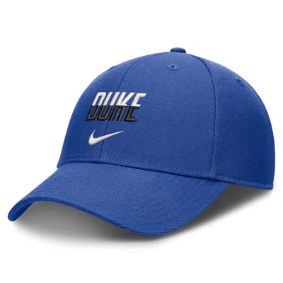 Nike Duke Sideline Rise Gameday  Unisex Dri-fit College Trucker Adjustable Hat In Blue