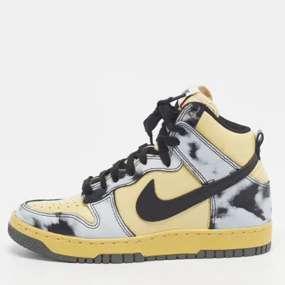Pre-owned Nike Dunk 1985 Black Acid Wash Size 38 Multicolor Leather High Top Sneakers