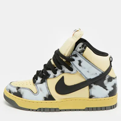 Pre-owned Nike Dunk 1985 Black Acid Wash Size 45 Multicolor Leather High Top Sneakers