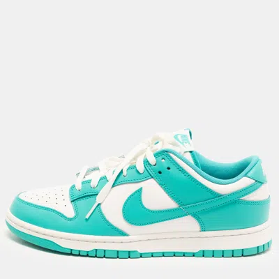 Pre-owned Nike Dunk Clear Jade Size 44 Green/white Leather Low Top Sneakers