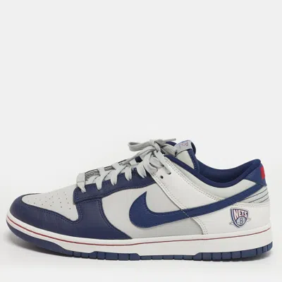 Pre-owned Nike Dunk Emb Nba 75th Anniversary Brooklyn Nets Size 45 Multicolor Leather Low Top Sneakers