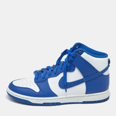 Pre-owned Nike Dunk Game Royal Size 43 Blue/white Leather High Top Sneakers