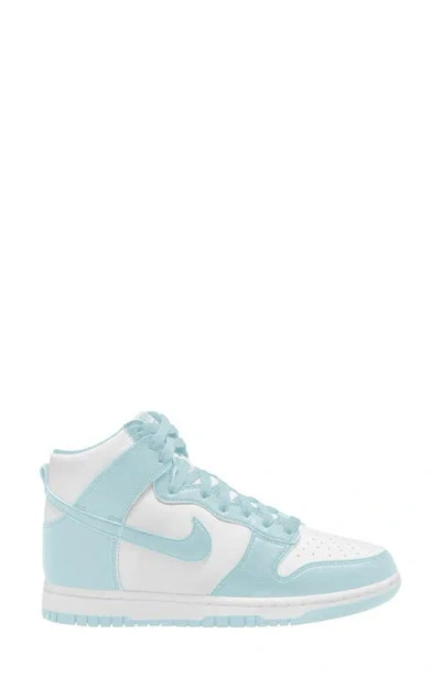 Nike Dunk Hi Basketball Sneaker In White/glacier Blue