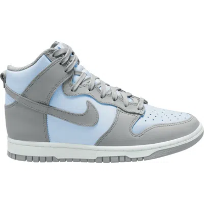 Nike Dunk High Basketball Sneaker In Blue Tint/light Smoke/white