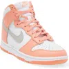 Nike Dunk High Basketball Sneaker In Crimson Bliss/iron Ore/white