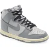 Nike Dunk High Basketball Sneaker In Grey Fog/particle Grey