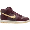 Nike Dunk High Basketball Sneaker In Plum Eclipse/vanilla/maroon