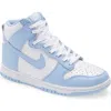 Nike Dunk High Basketball Sneaker In White/aluminum