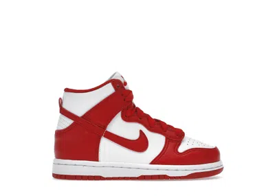 Pre-owned Nike Dunk High Championship Red Sneakers In White/university Red