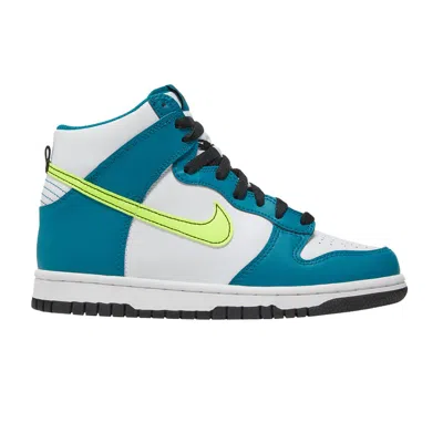 Pre-owned Nike Dunk High Gs 'bright Spruce Volt' | Teal | Kid's Size 5.5 In Blue