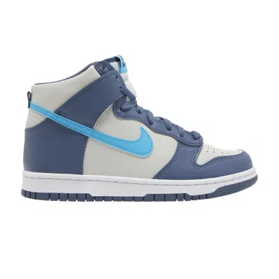 Pre-owned Nike Dunk High Gs 'light Bone Diffused Blue' | Grey | Kid's Size 12 In Gray