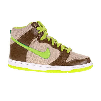 Pre-owned Nike Dunk High Gs 'shrek' In Brown